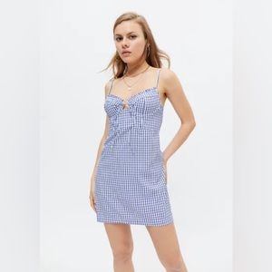 UO Kitty Bustier Gingham Mini Dress